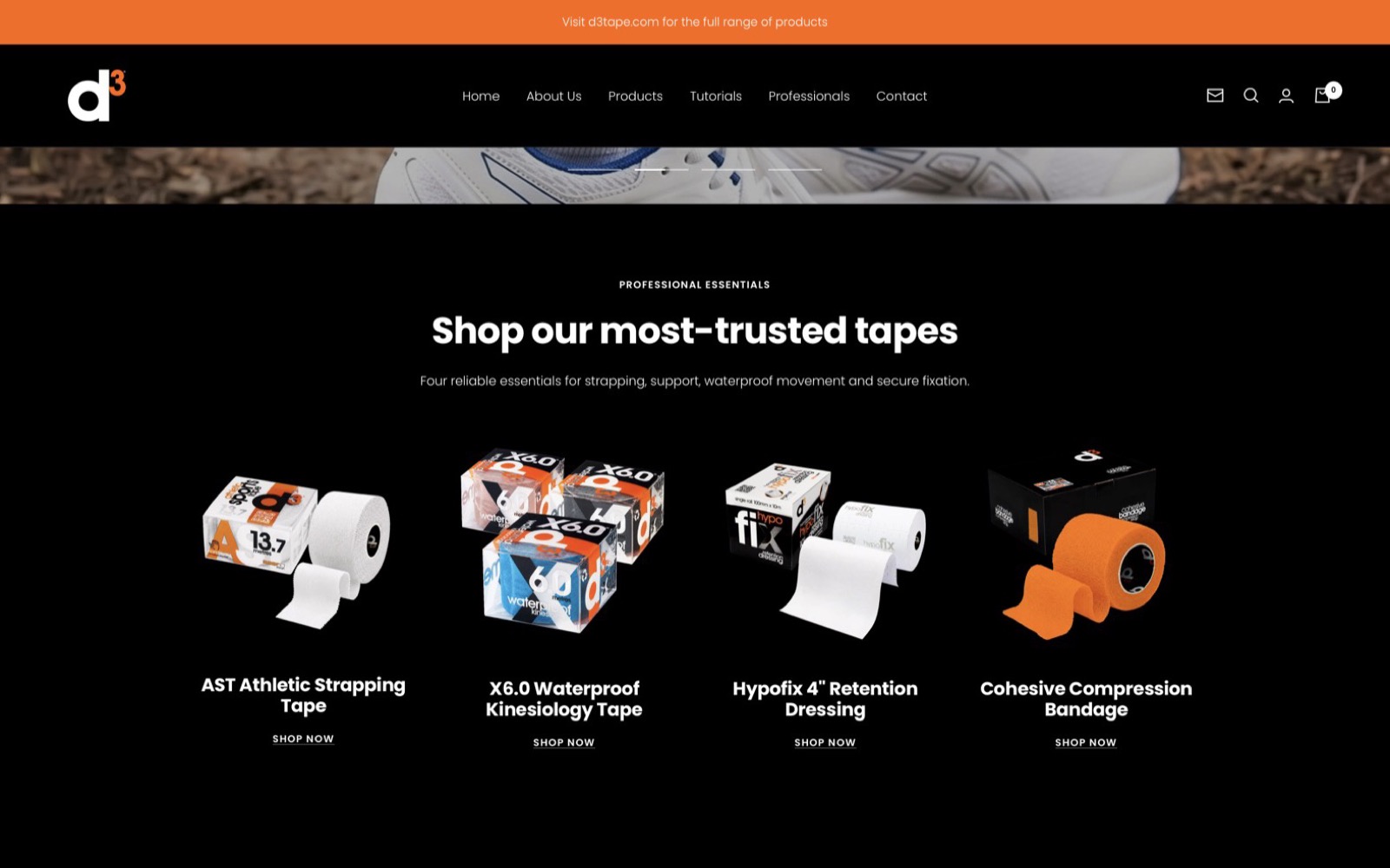 The four hero products on d3tapeusa.com